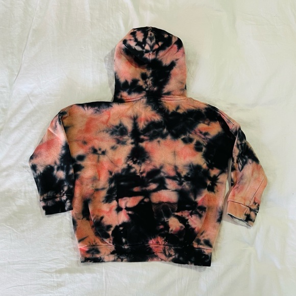 Tie-Dye Kids Hoodie - Black and Pink - Picture 2 of 3